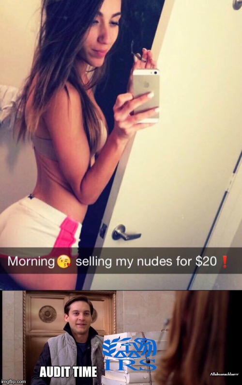 Audit time | Allahusnackbarrr | image tagged in irs,thots,snapchat,thot,nudes | made w/ Imgflip meme maker