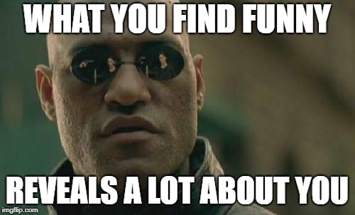 Matrix Morpheus Meme | WHAT YOU FIND FUNNY REVEALS A LOT ABOUT YOU | image tagged in memes,matrix morpheus | made w/ Imgflip meme maker