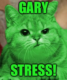 RayCat Annoyed | GARY STRESS! | image tagged in raycat annoyed | made w/ Imgflip meme maker