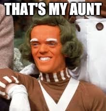 umpa lumpa | THAT'S MY AUNT | image tagged in umpa lumpa | made w/ Imgflip meme maker