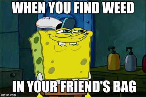 Don't You Squidward Meme | WHEN YOU FIND WEED; IN YOUR FRIEND'S BAG | image tagged in memes,dont you squidward | made w/ Imgflip meme maker