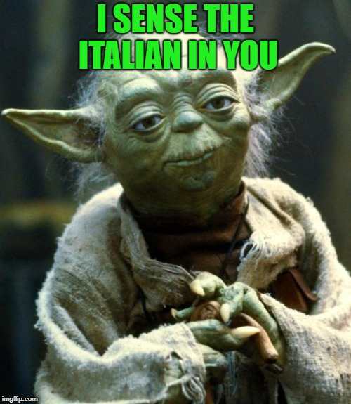 Star Wars Yoda Meme | I SENSE THE ITALIAN IN YOU | image tagged in memes,star wars yoda | made w/ Imgflip meme maker