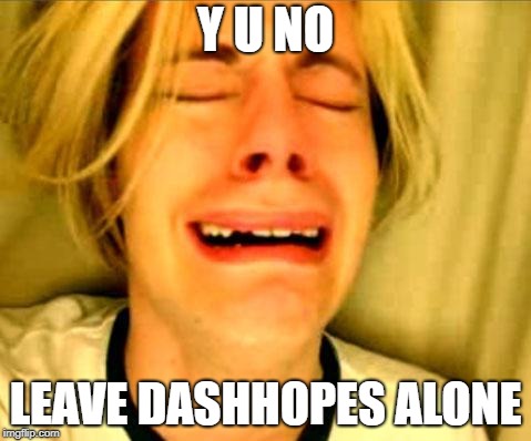 Leave Britney Alone | Y U NO LEAVE DASHHOPES ALONE | image tagged in leave britney alone | made w/ Imgflip meme maker
