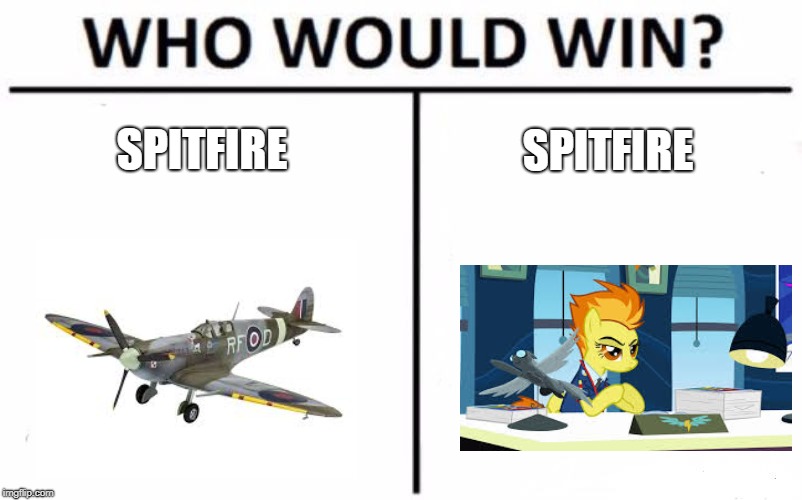 Who Would Win? Meme | SPITFIRE; SPITFIRE | image tagged in memes,who would win | made w/ Imgflip meme maker
