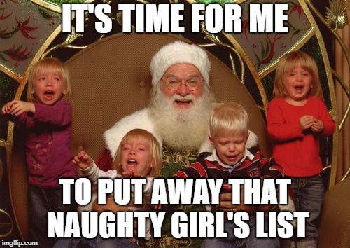 PEDO SANTA |  IT'S TIME FOR ME; TO PUT AWAY THAT NAUGHTY GIRL'S LIST | image tagged in pedo santa | made w/ Imgflip meme maker