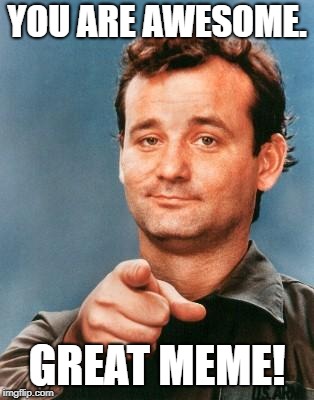 Bill Murray You're Awesome | YOU ARE AWESOME. GREAT MEME! | image tagged in bill murray you're awesome | made w/ Imgflip meme maker