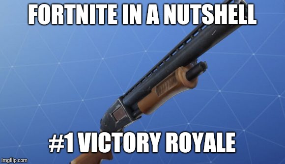 What Fortnite really is | FORTNITE IN A NUTSHELL; #1 VICTORY ROYALE | image tagged in memes | made w/ Imgflip meme maker
