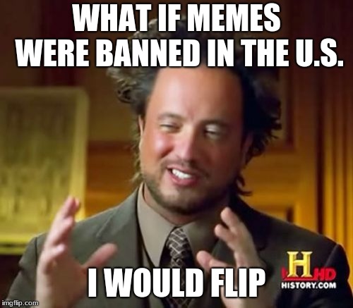 Ancient Aliens Meme | WHAT IF MEMES WERE BANNED IN THE U.S. I WOULD FLIP | image tagged in memes,ancient aliens | made w/ Imgflip meme maker