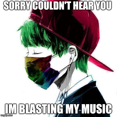 SORRY COULDN'T HEAR YOU; IM BLASTING MY MUSIC | image tagged in funny | made w/ Imgflip meme maker