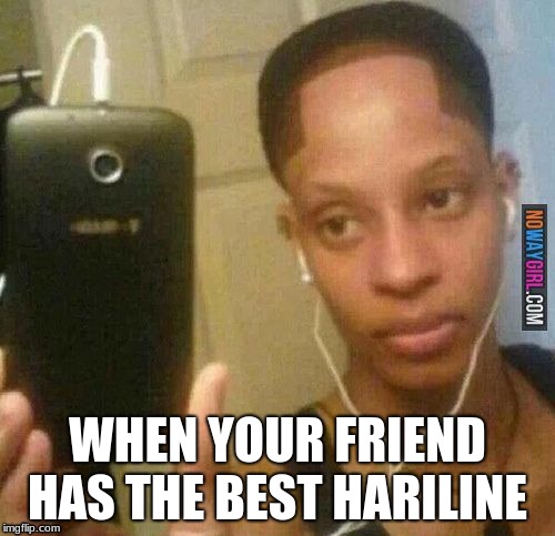 best hairlines | WHEN YOUR FRIEND HAS THE BEST HARILINE | image tagged in memes | made w/ Imgflip meme maker