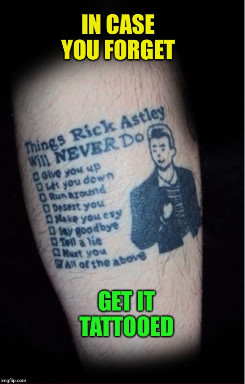 IN CASE YOU FORGET GET IT TATTOOED | made w/ Imgflip meme maker