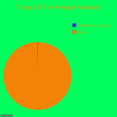 Trump V.S The Average American | Trump, The Mexican Caravan | image tagged in funny,pie charts | made w/ Imgflip chart maker