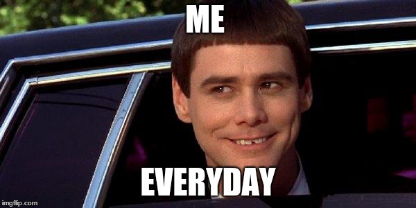 dumb and dumber | ME; EVERYDAY | image tagged in dumb and dumber | made w/ Imgflip meme maker