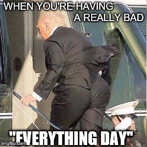 WHEN YOU'RE HAVING                                     A REALLY BAD; "EVERYTHING DAY" | image tagged in donald trump,trump | made w/ Imgflip meme maker