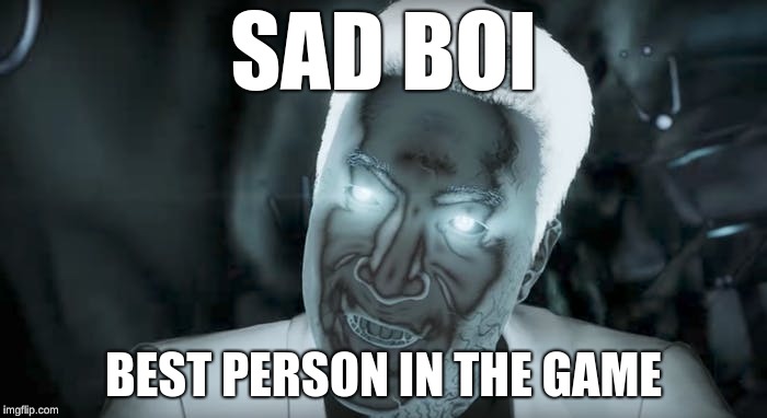 spidey boi game | SAD BOI; BEST PERSON IN THE GAME | image tagged in memes | made w/ Imgflip meme maker