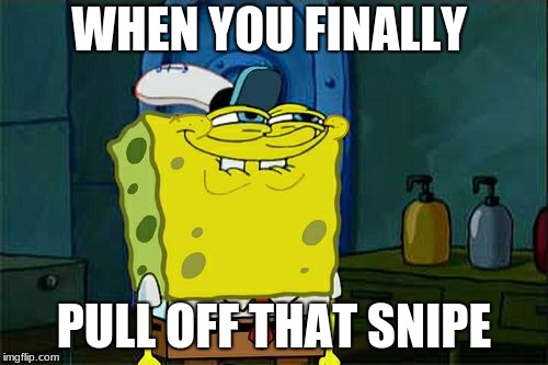 Don't You Squidward | WHEN YOU FINALLY; PULL OFF THAT SNIPE | image tagged in memes,dont you squidward | made w/ Imgflip meme maker