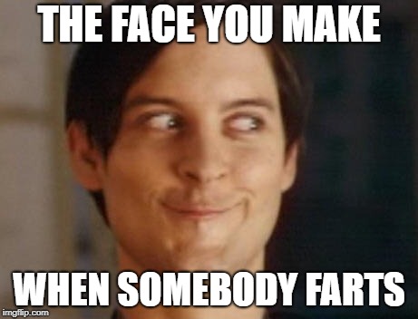 Spiderman Peter Parker | THE FACE YOU MAKE; WHEN SOMEBODY FARTS | image tagged in memes,spiderman peter parker | made w/ Imgflip meme maker