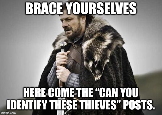 Prepare Yourself | BRACE YOURSELVES; HERE COME THE “CAN YOU IDENTIFY THESE THIEVES” POSTS. | image tagged in prepare yourself | made w/ Imgflip meme maker