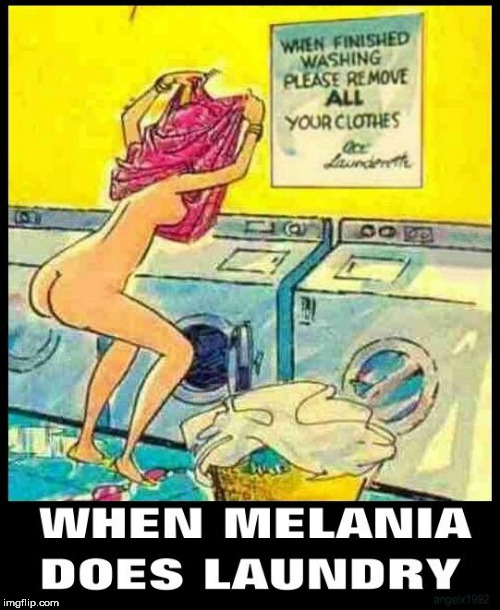 image tagged in melania trump,melania,laundry,dirty laundry,nude,naked woman | made w/ Imgflip meme maker
