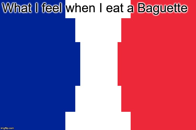 Eat a baguette. | What I feel when I eat a Baguette | image tagged in french,bread | made w/ Imgflip meme maker