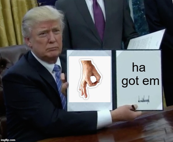 Trump Bill Signing Meme | ha got em | image tagged in memes,trump bill signing | made w/ Imgflip meme maker