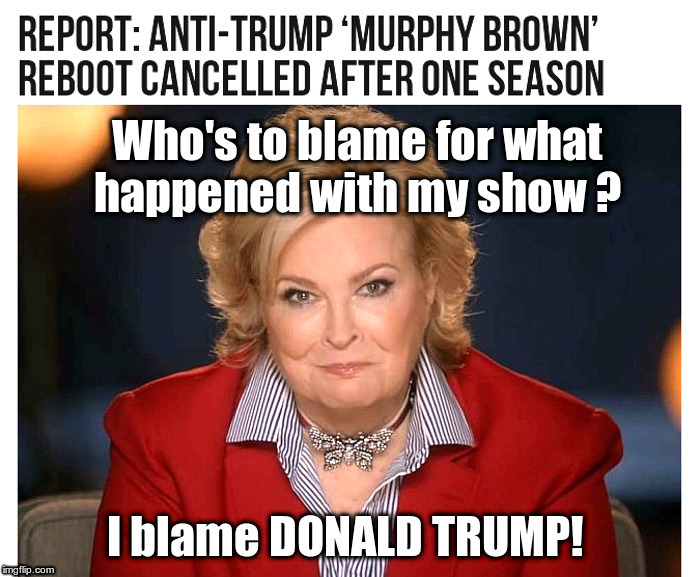 Who's To Blame? | image tagged in murphy brown,bitter,not funny now,was funny,way back when | made w/ Imgflip meme maker