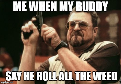 Am I The Only One Around Here Meme | ME WHEN MY BUDDY; SAY HE ROLL ALL THE WEED | image tagged in memes,am i the only one around here | made w/ Imgflip meme maker