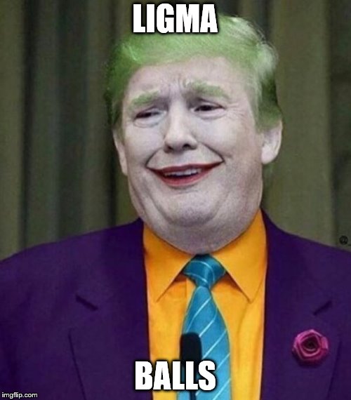 Trump Joker | LIGMA BALLS | image tagged in trump joker | made w/ Imgflip meme maker