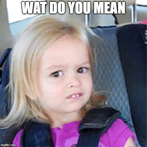 Confused Little Girl | WAT DO YOU MEAN | image tagged in confused little girl | made w/ Imgflip meme maker
