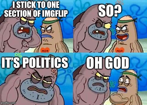 How Tough Are You Meme | SO? I STICK TO ONE SECTION OF IMGFLIP; IT’S POLITICS; OH GOD | image tagged in memes,how tough are you | made w/ Imgflip meme maker