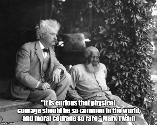 "It is curious that physical courage should be so common in the world, and moral courage so rare." Mark Twain | made w/ Imgflip meme maker