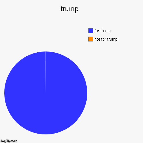 trump  | not for trump , for trump | image tagged in funny,pie charts | made w/ Imgflip chart maker