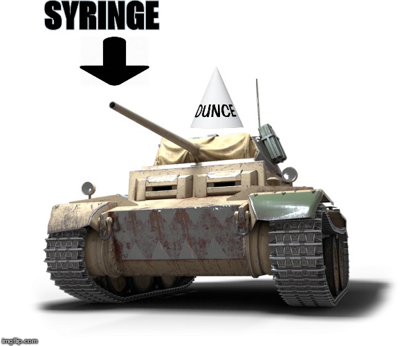 needle=syringe | SYRINGE | image tagged in dunce | made w/ Imgflip meme maker