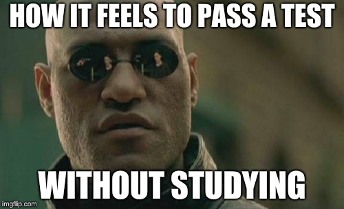 Matrix Morpheus Meme | HOW IT FEELS TO PASS A TEST; WITHOUT STUDYING | image tagged in memes,matrix morpheus | made w/ Imgflip meme maker