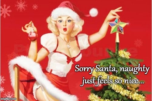 Sorry Santa... |  Sorry Santa, naughty just feels so nice... | image tagged in naughty,feels,nice | made w/ Imgflip meme maker