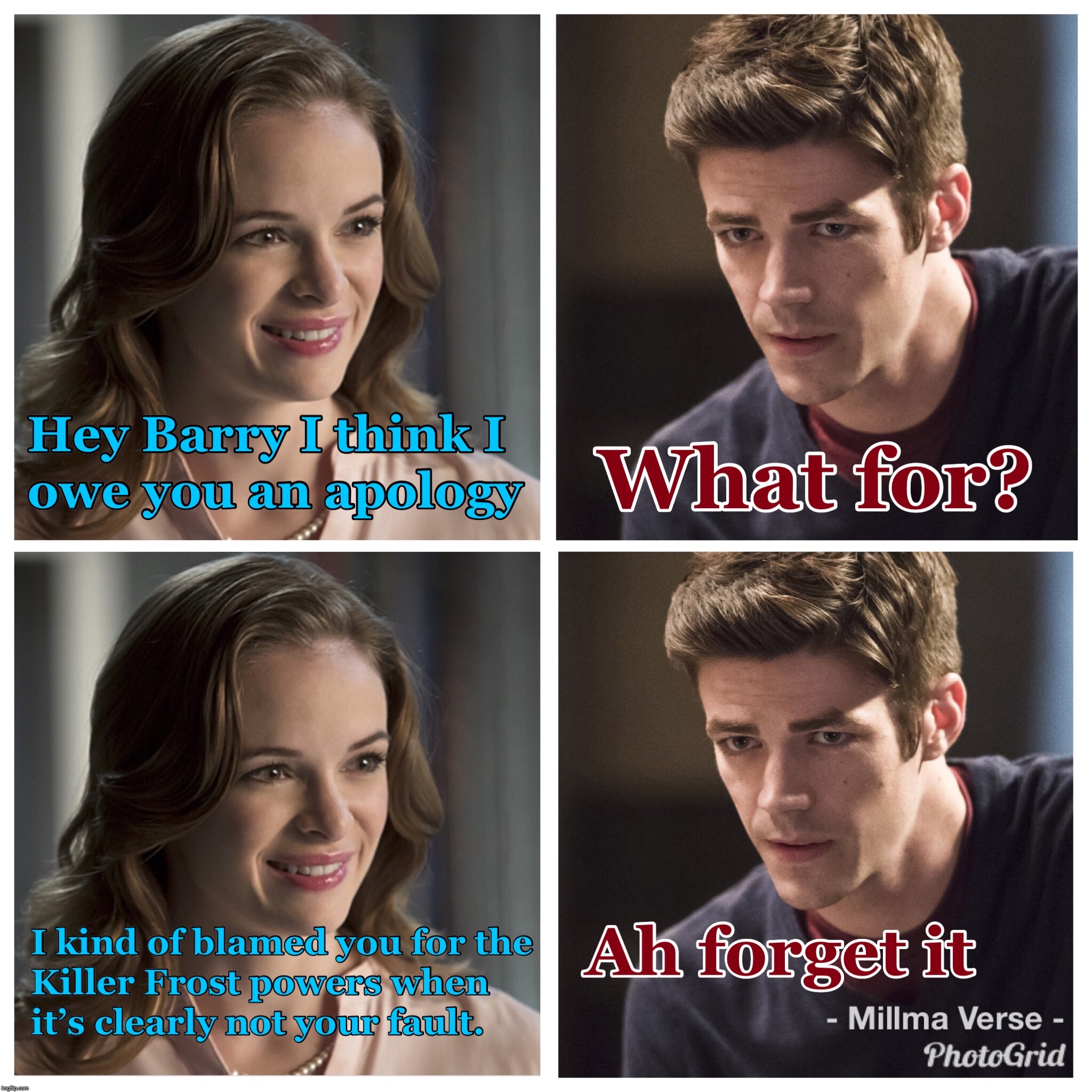 Sorry Barry | image tagged in the flash,arrowverse,killer frost,barry allen,caitlin snow,flashpoint | made w/ Imgflip meme maker