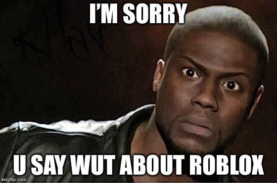 Kevin Hart | I’M SORRY; U SAY WUT ABOUT ROBLOX | image tagged in memes,kevin hart | made w/ Imgflip meme maker
