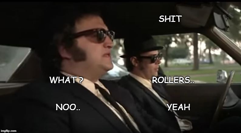 I Hate Illinois Nazis | SHIT; WHAT ?                           ROLLERS.. NOO..                                  YEAH | image tagged in i hate illinois nazis | made w/ Imgflip meme maker