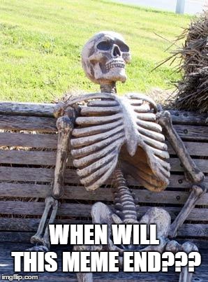 Waiting Skeleton Meme | WHEN WILL THIS MEME END??? | image tagged in memes,waiting skeleton | made w/ Imgflip meme maker