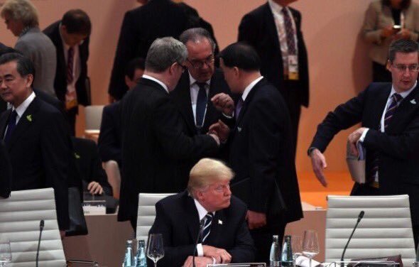 High Quality Trump alone at G20 Blank Meme Template