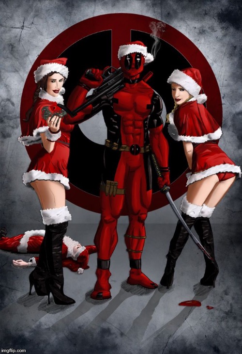 Deadpool xmas | image tagged in deadpool xmas | made w/ Imgflip meme maker