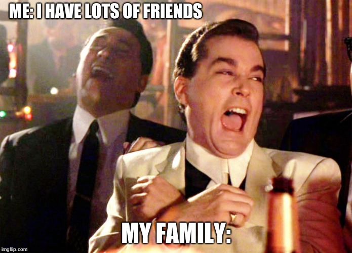 why? | ME: I HAVE LOTS OF FRIENDS; MY FAMILY: | image tagged in memes,good fellas hilarious | made w/ Imgflip meme maker