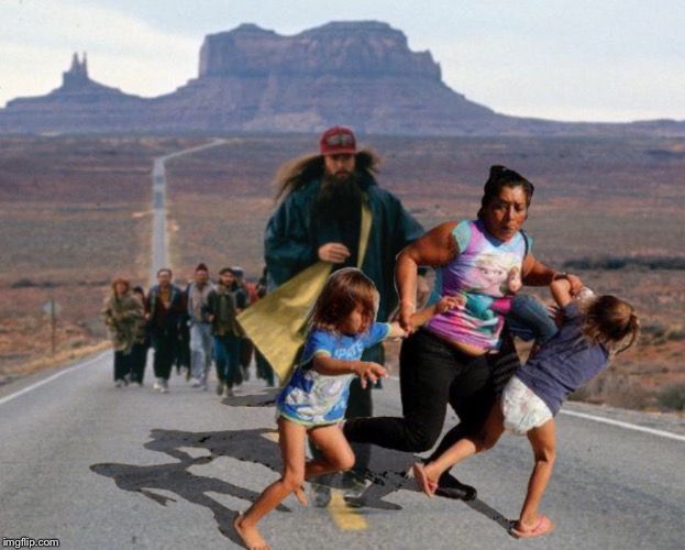 image tagged in running migrants | made w/ Imgflip meme maker