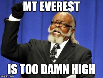 Too Damn High Meme | MT EVEREST IS TOO DAMN HIGH | image tagged in memes,too damn high | made w/ Imgflip meme maker