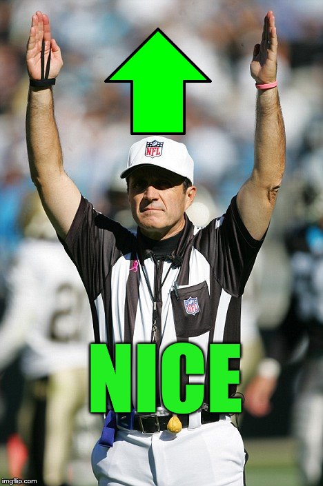 TOUCHDOWN! | NICE | image tagged in touchdown | made w/ Imgflip meme maker