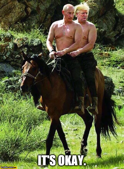 Trump And Putin | IT'S OKAY. | image tagged in trump and putin | made w/ Imgflip meme maker