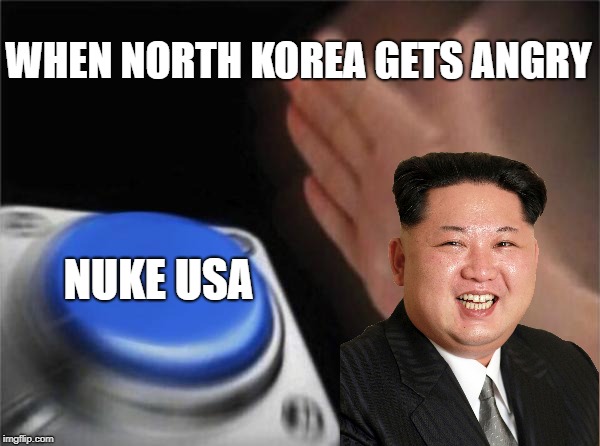 Blank Nut Button Meme | WHEN NORTH KOREA GETS ANGRY; NUKE USA | image tagged in memes,blank nut button | made w/ Imgflip meme maker