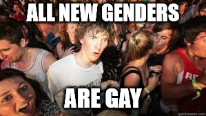 Suddenly realized | ALL NEW GENDERS; ARE GAY | image tagged in suddenly realized | made w/ Imgflip meme maker