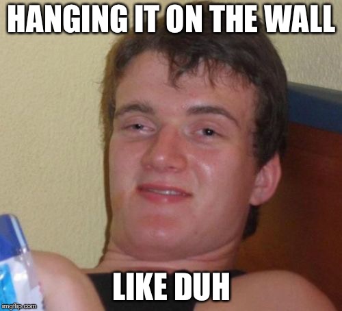 10 Guy Meme | HANGING IT ON THE WALL LIKE DUH | image tagged in memes,10 guy | made w/ Imgflip meme maker