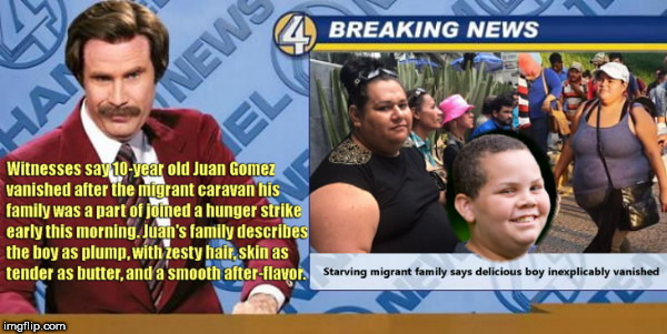 image tagged in missing migrant boy,dark humor,migrant hunger strike,obese,fat | made w/ Imgflip meme maker